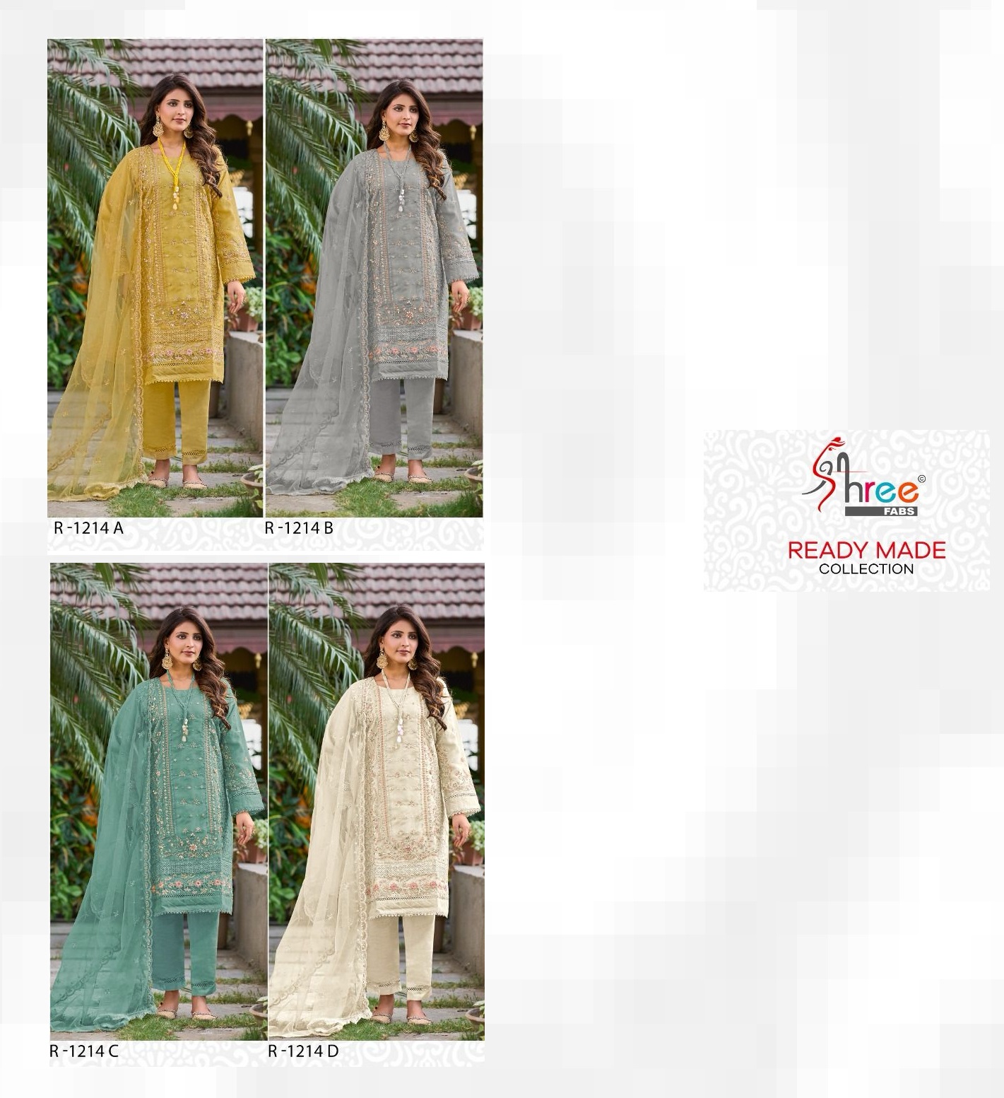 SHREE FABS R 1214 A TO D READYMADE SALWAR SUITS