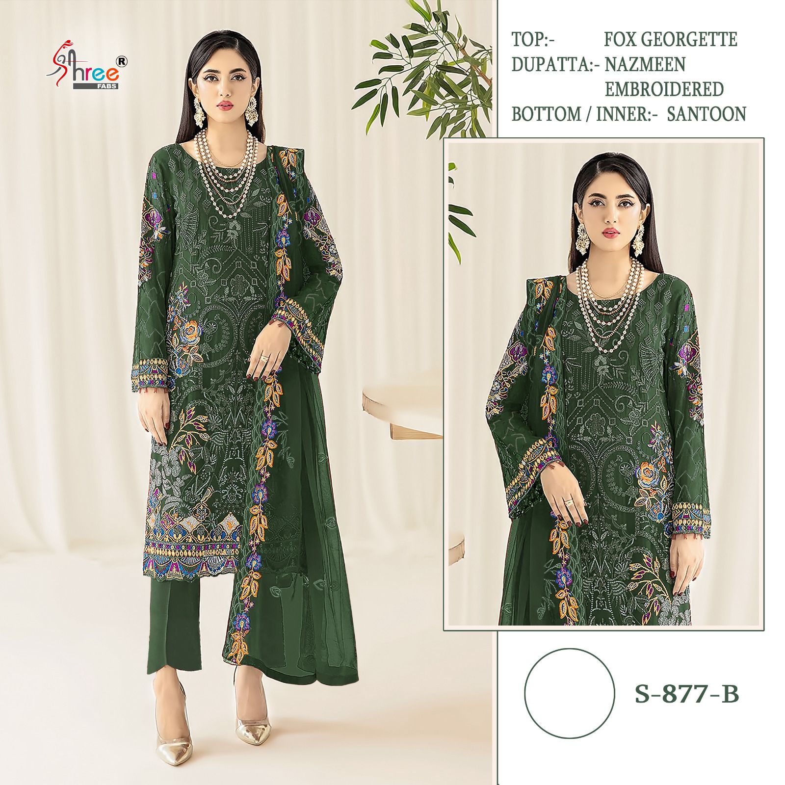SHREE FABS S 877 B PAKISTANI SUITS IN INDIA