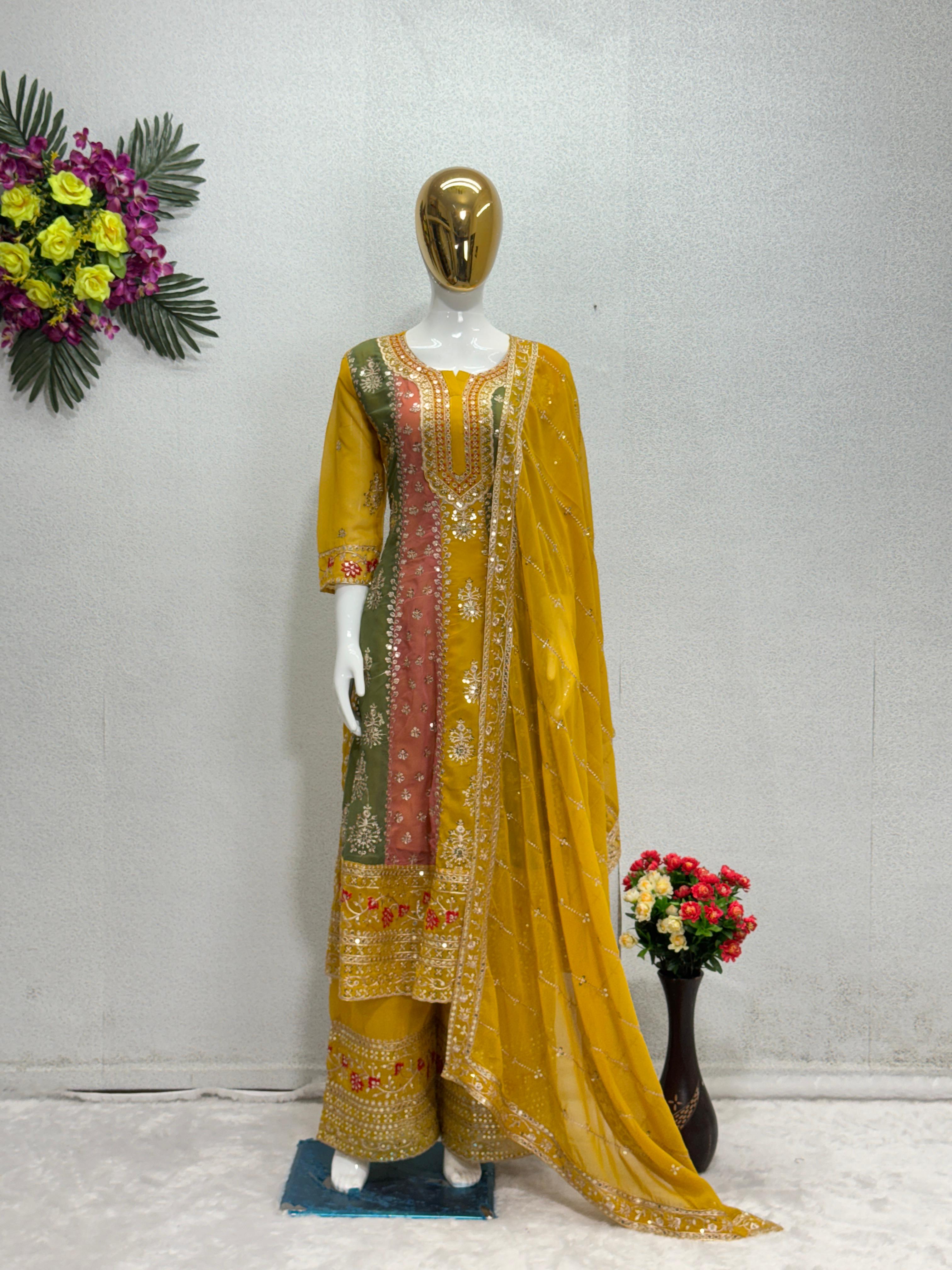 SHREE TEXTILE ST 130 YELLOW DESIGNER COLLECTION