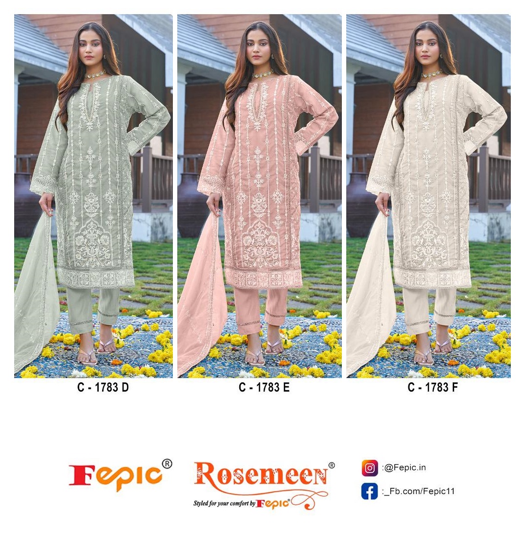 FEPIC C 1783 D TO F ROSEMEEN PAKISTANI SUITS