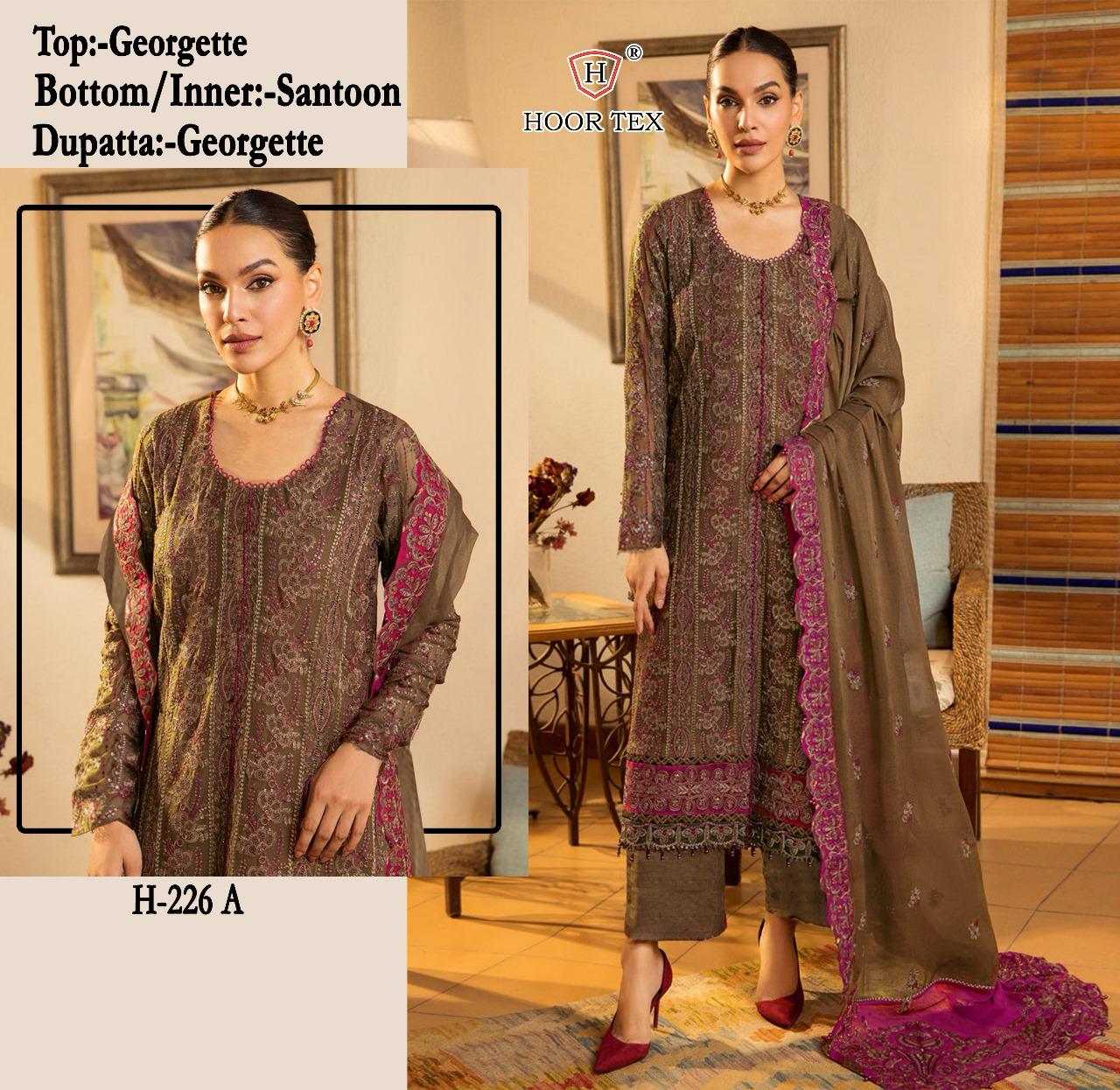 HOOR TEX H 226 A TO E PAKISTANI SUITS