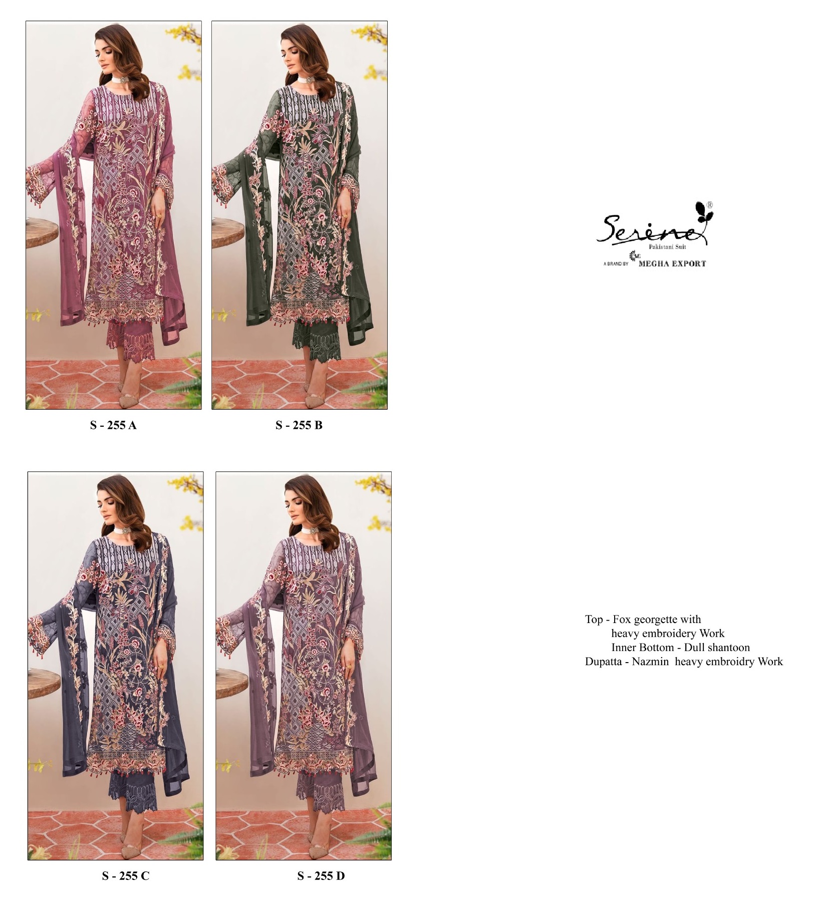 SERINE S 255 A TO D SALWAR SUITS WHOLESALE