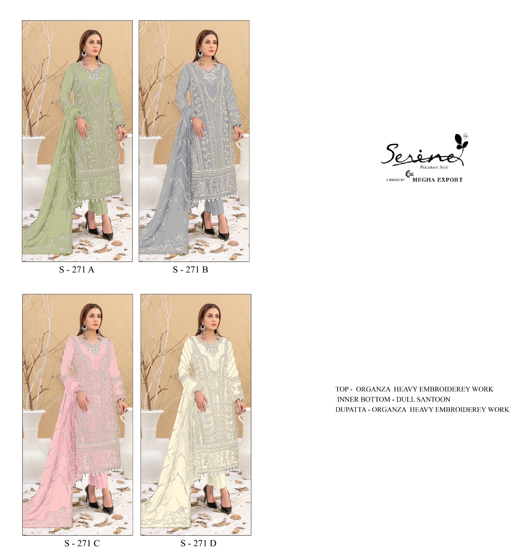 SERINE S 271 A B C D PAKISTANI SUITS IN INDIA