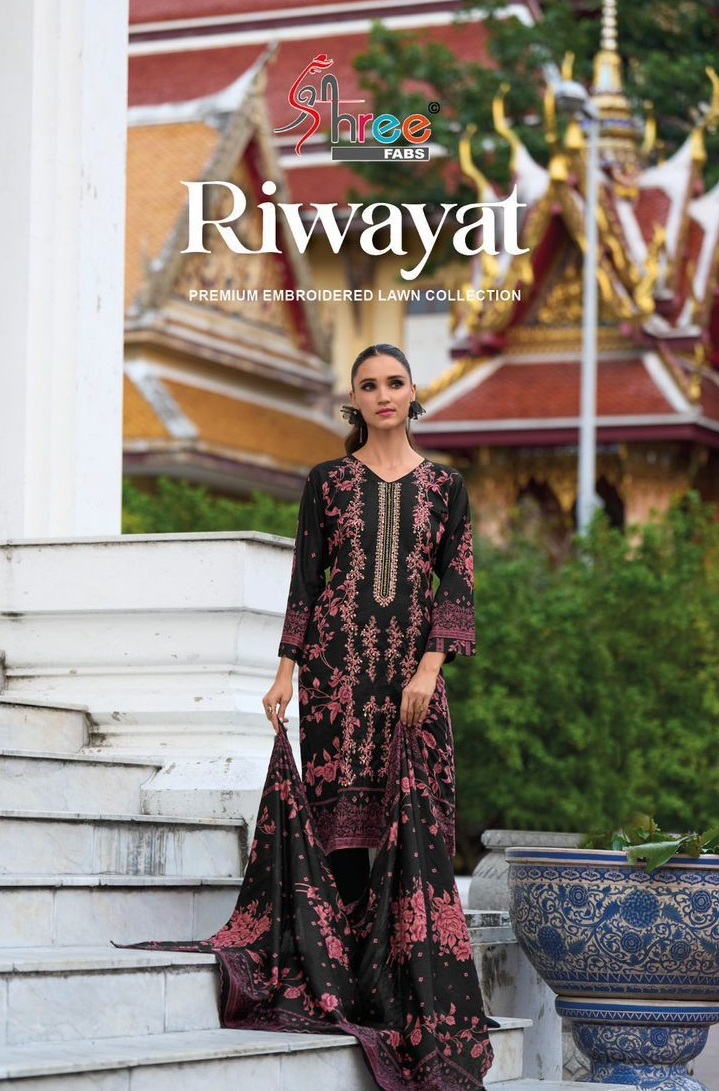 SHREE FABS RIWAYAT PREMIUM EMBROIDERED LAWN COLLECTION