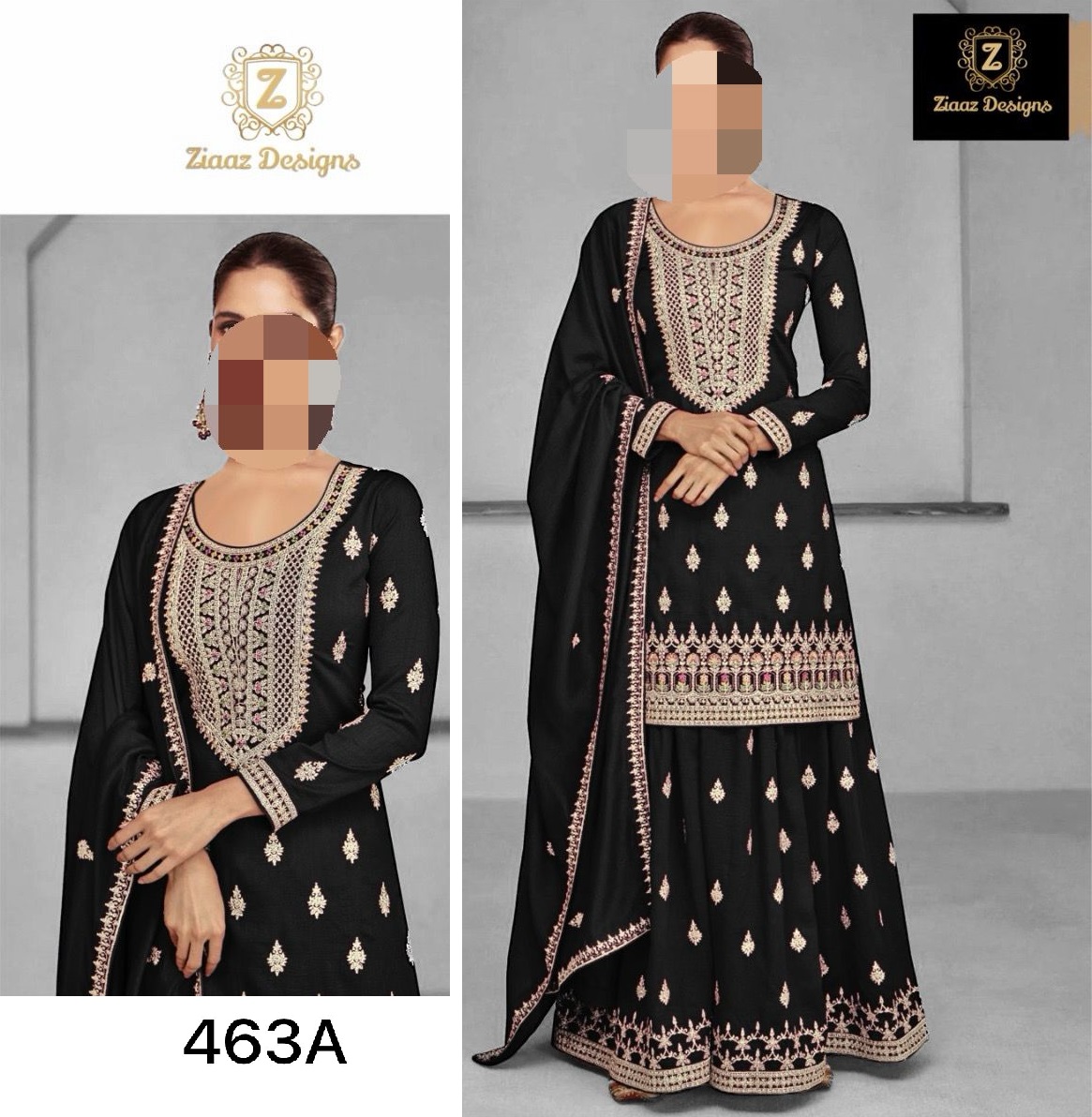 ZIAAZ DESIGNS 463 A PAKISTANI SUITS IN INDIA