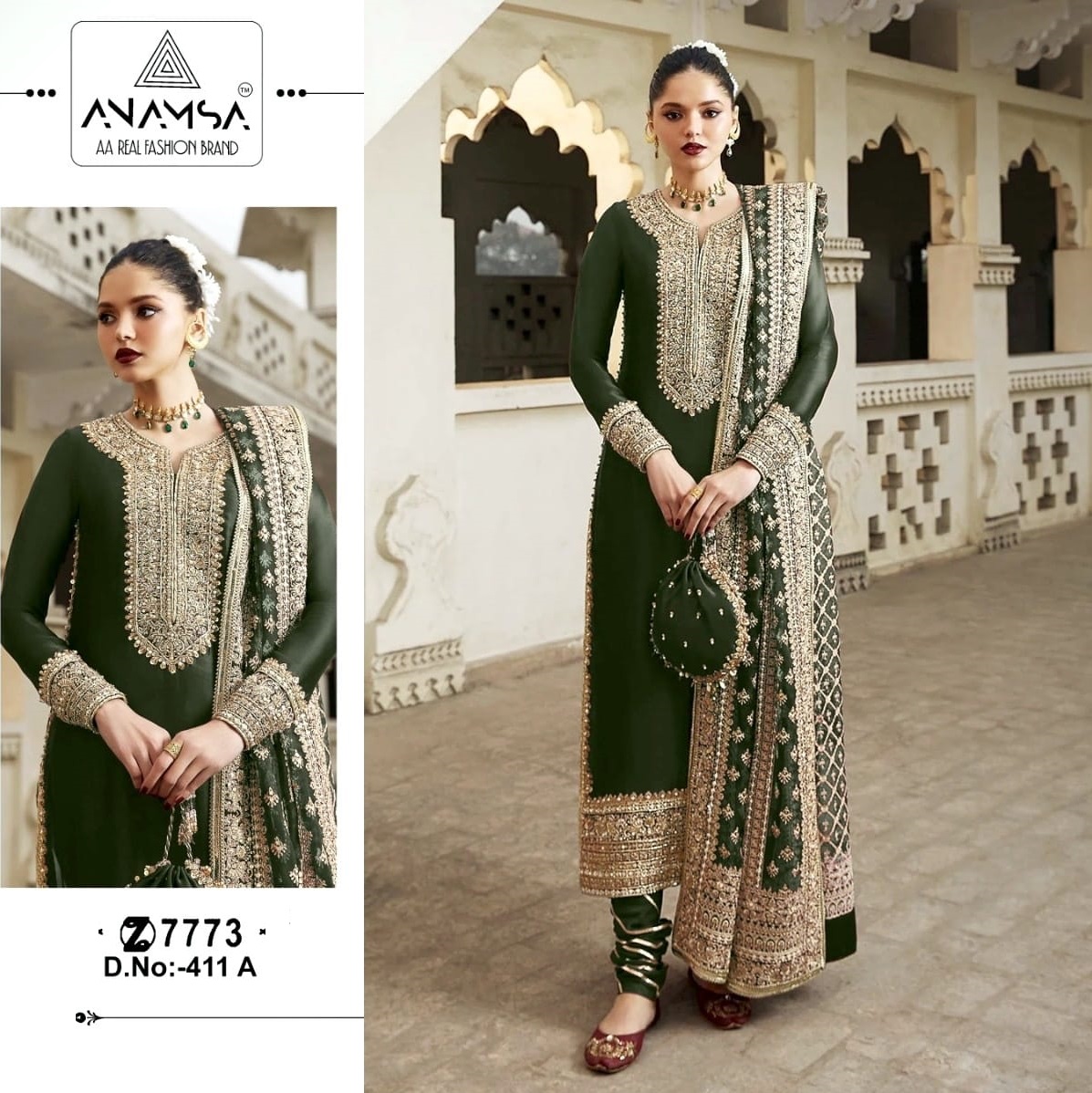 ANAMSA 411 A PAKISTANI SUITS IN INDIA