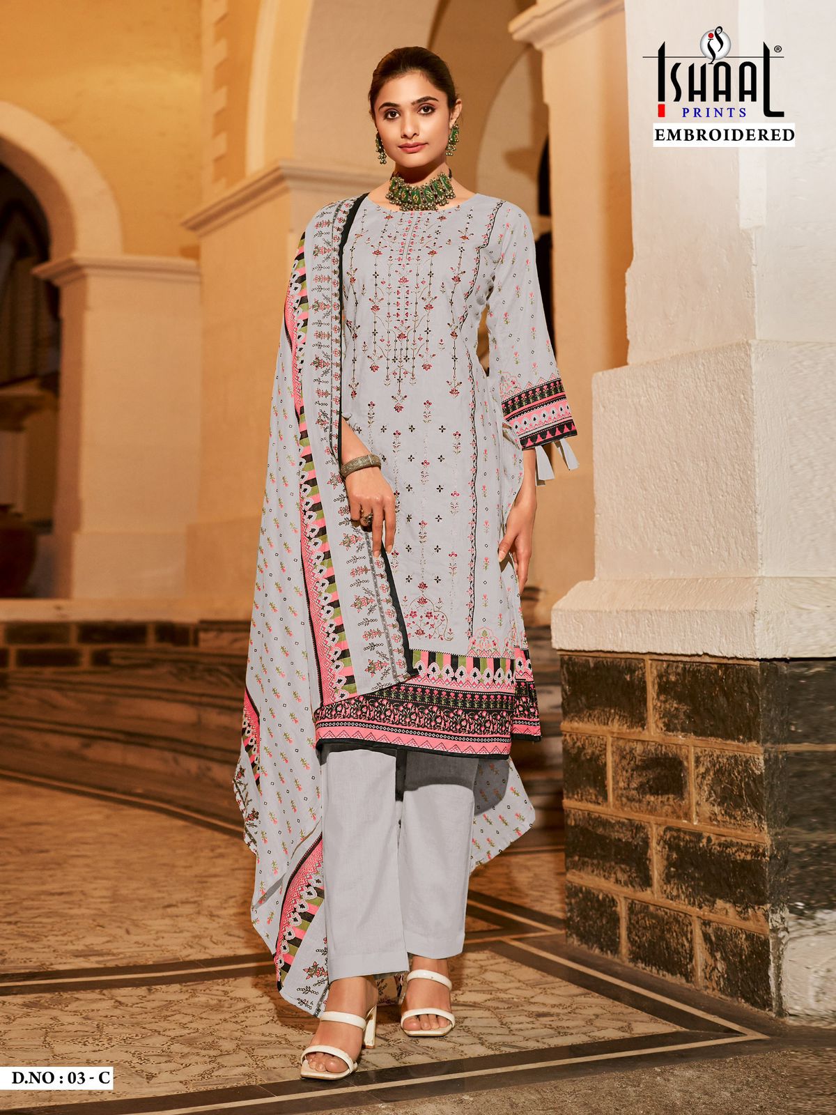 ISHAAL PRINTS EMBROIDERED LAWN SUITS SUPPLIER