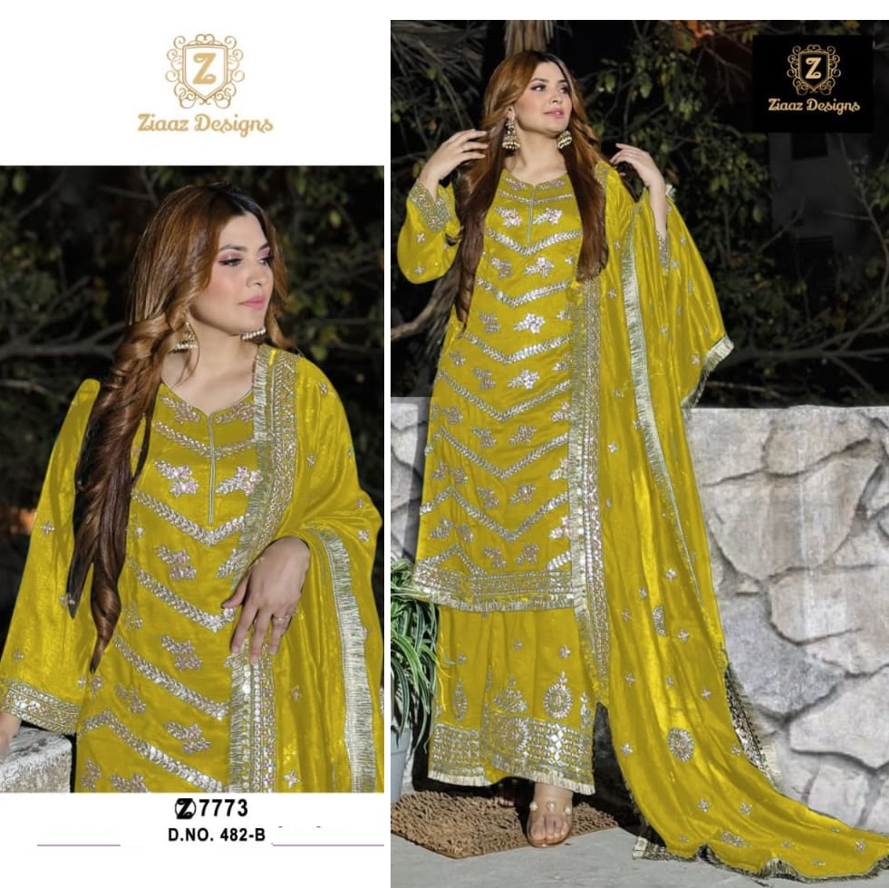 ZIAAZ DESIGNS 482 B READYMADE SUITS WHOLESALE