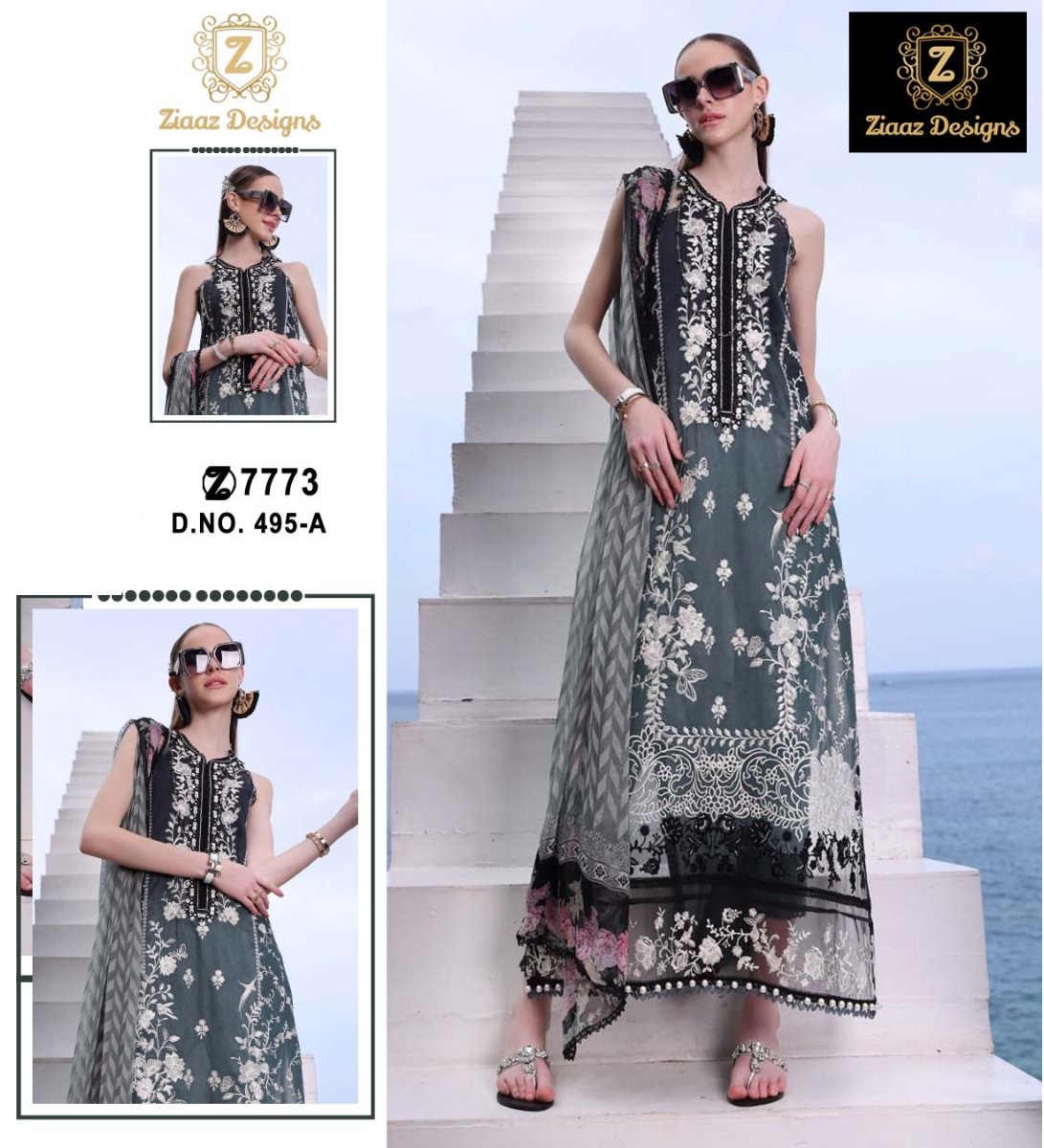 ZIAAZ DESIGNS 495 A PAKISTANI SUITS IN INDIA