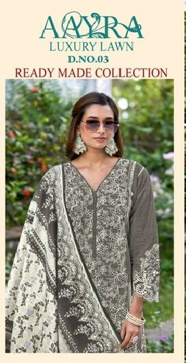 COSMOS AAYRA LUXURY LAWN D NO 3 READYMADE COLLECTION SUITS SUPPLIER IN SURAT