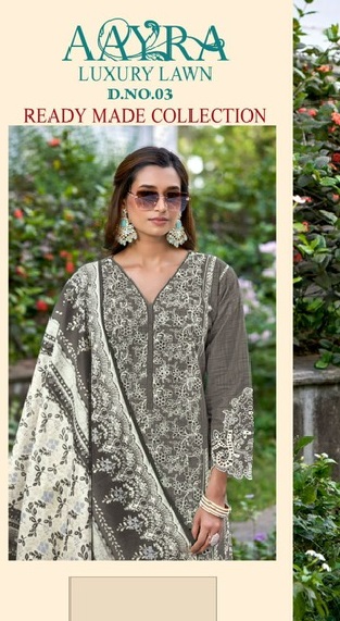 COSMOS AAYRA LUXURY LAWN D NO 3 READYMADE COLLECTION SUITS SUPPLIER IN SURAT