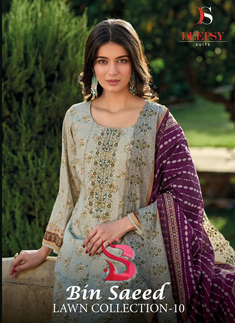 DEEPSY SUITS BIN SAEED 10 LAWN COLLECTION SALWAR SUIT DISTRIBUTOR IN SURAT