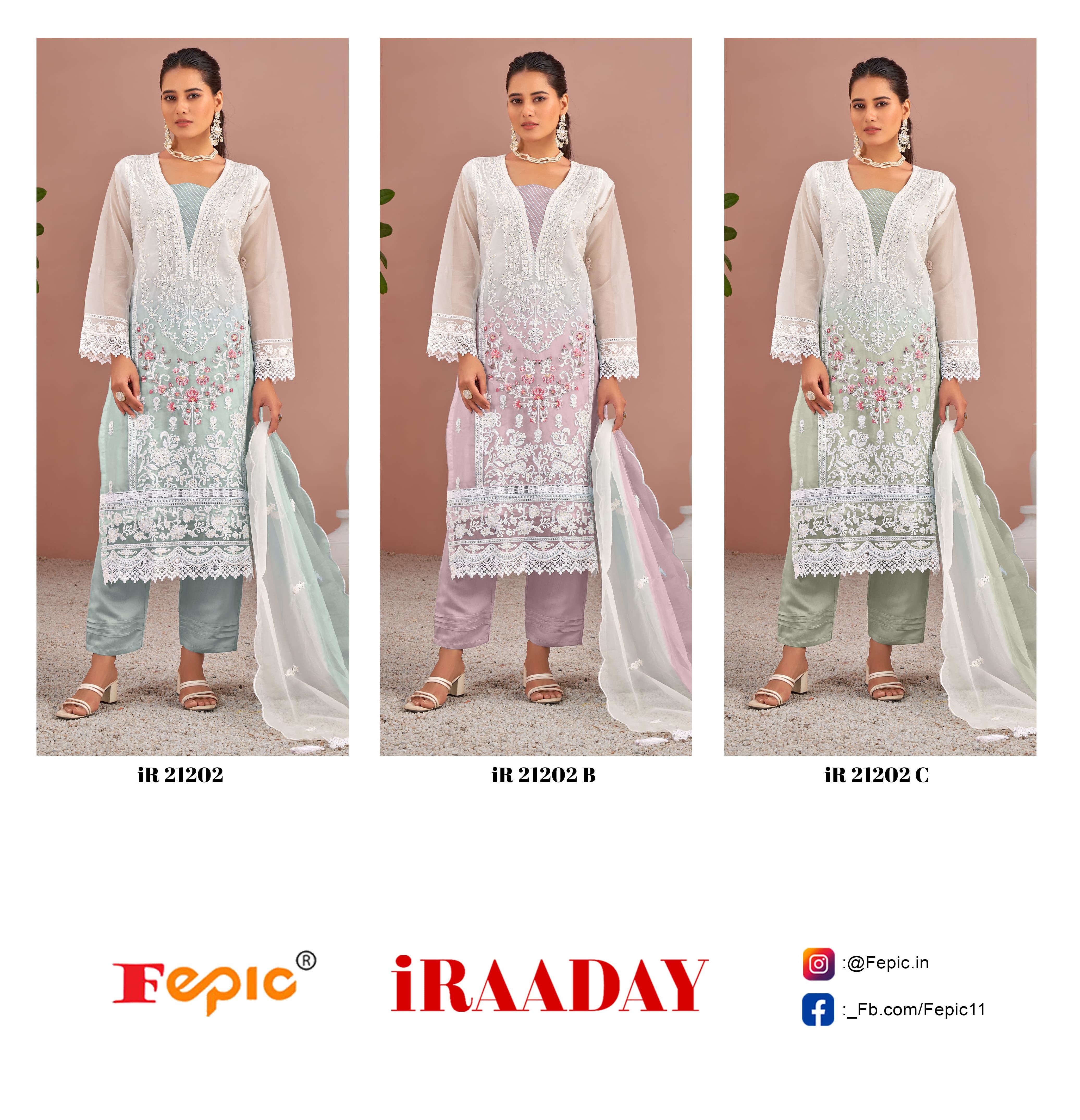 FEPIC IR 21202 IRAADAY PAKISTANI SUITS IN INDIA