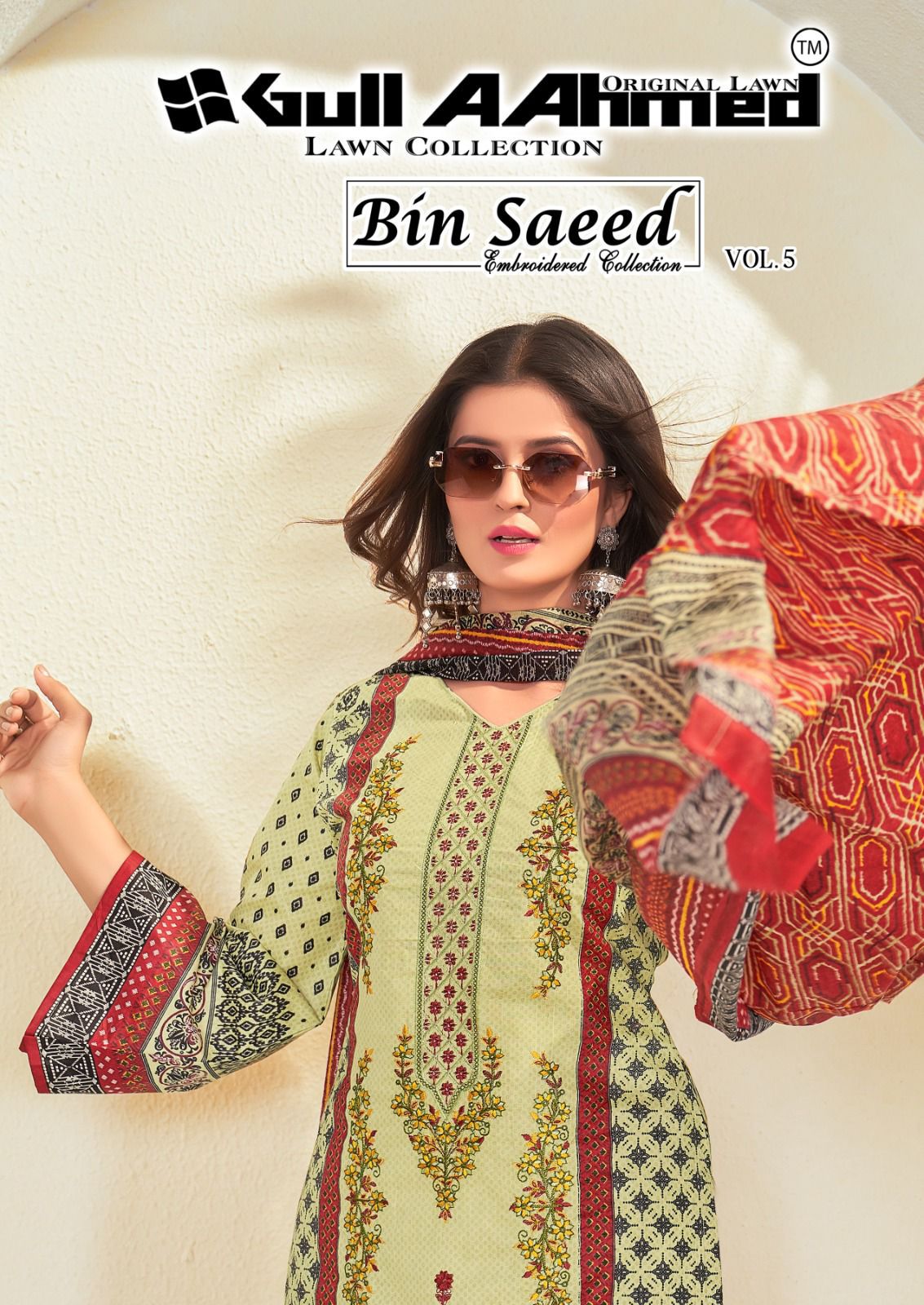 GULL AAHMED BIN SAEED VOL 5 LAWN MBROIDERY SALWAR SUIT SUPPLIER IN SURAT