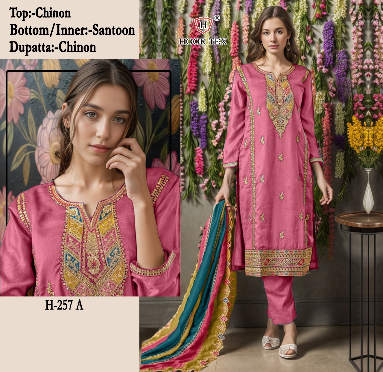 HOOR TEX H 257 A PAKISTANI SUITS IN INDIA